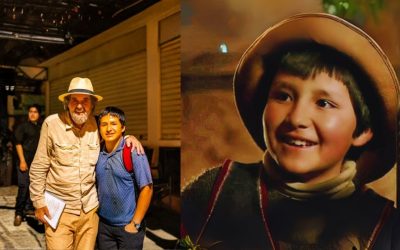 Víctor Acurio, quien actúa desde los 13 años,  ha participado en 5 películas. Foto composición IA.