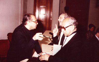 El padre Gustavo Gutiérrez en su sustentación el Lyon Francia. Foto: Instituto de Pastoral Andina.